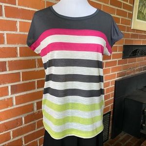 Striped thin sheer tee